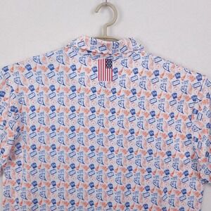 Proud Ninety Polo Shirt Mens XL Construction Print Golf Stretch USA Flag